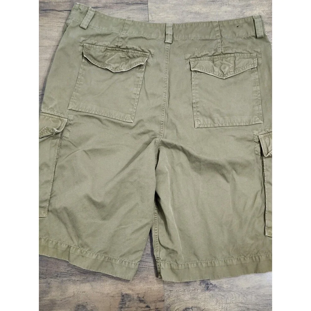 Banana Republic Cargo Shorts Mens Size 38 Green Cotton Preppy Casual Pockets